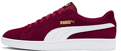 PUMA Unisex Smash V2 Low-Top Trainers, Rhubarb-PUMA Team Gold-PUMA White, 4 UK