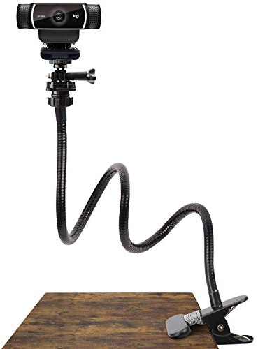 Pipishell 25 Inch Webcam Stand, Flexible Desk Mount Clamp Gooseneck Stand for Logitech Webcam C960 C930e C930 C920 C920S C922x C922 Brio 4K C925e C615 and Other Devices with 1/4 Thread-PIWS01