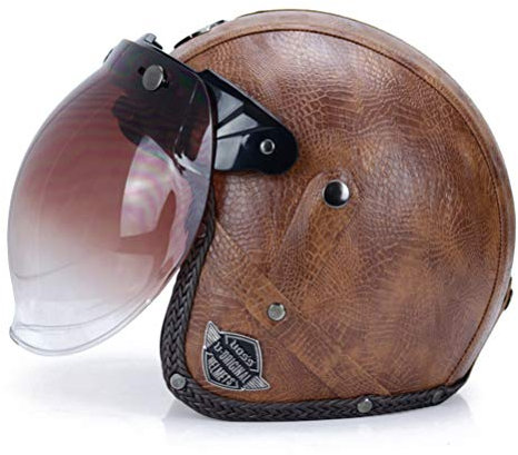 Vintage Helmets Bubble Visor Vintage Open Face Motorcycle Helmet Jet Capacetes De Motociclista Harley Cascos Para Moto Cafe Racer Mirror