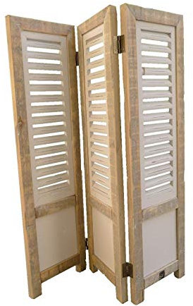 Gartenzwerg, Buddha & Co Paravent Fensterladen, Deko Fensterladen, Fenster Deko, Raumteiler Trennwand Sichtschutz, Klappbar Trennwand, Umkleide Sichtschutz, 70x45 cm