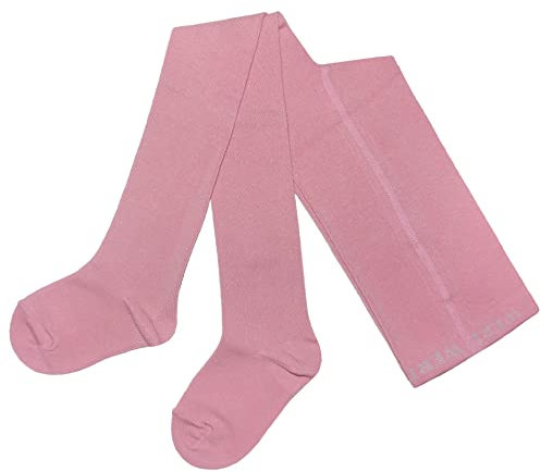 Weri Spezials Baby und Kinder Strumpfhose Baumwolle für Mädchen UNI Glatt in mehreren Farben (110-116, Altrosa)