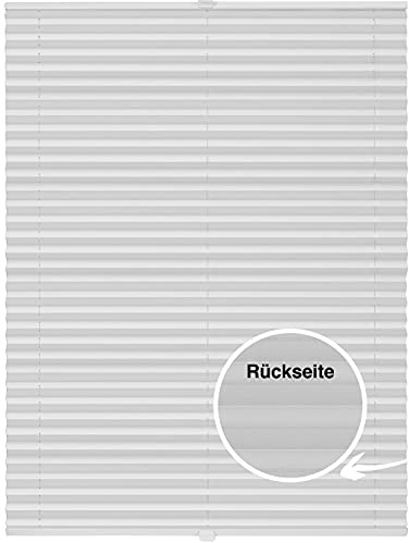 ondeco Plissee nach Maß Thermo für Fenster innen Montage in Glasleiste mit Spannschuh Sonnenschutz-Rollo Lichtschutz Blickdicht leichte Verdunkelung Weiß B: 61-70 cm, H: 40-100 cm