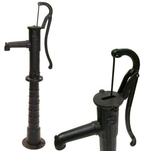 D&L Guss Handschwengelpumpe SCHWARZ Schwengelpumpe + Ständer Wasserpumpe 55914+55915 AWZ