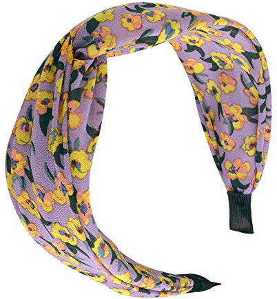Cerchietto Daisy Archetto Fiore Floreale Tessuto Croce Ampia Fascia-Floreale Viola