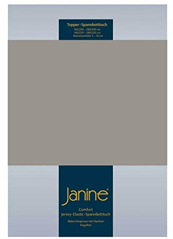 Janine Design Topper Comfort Jersey Spannbetttuch Vulkan, 140x200 cm - 160x220 cm