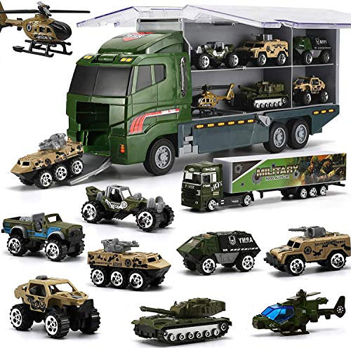 Coolplay Militär Fahrzeuge Kinder Armeefahrzeuge, Panzer Spielzeug Militär Auto Kinder Autos Spielzeug LKW Transporter