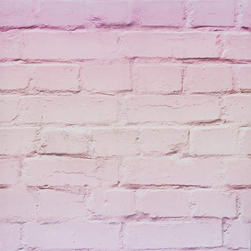 Ombre Brick 3D Effect Wallpaper Pastel Pink Stone Industrial