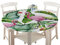 FANSU Runde Tischdecke Wasserabweisende, 3D Tier Muster Abwaschbar Garten Tischdecke rutschfest Abwischbare Wachstuch Desktop Dekorative Tuch Hotel Bankett Party (Flamingo,150cm)
