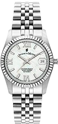 Jacques Du Manoir Damenuhr - Inspiration Roman, 34 mm Analog Quarzuhr mit Edelstahl Armband