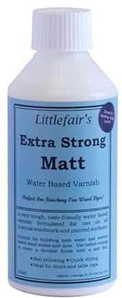 Littlefair's Barniz de madera extra fuerte para interiores - Barniz de puerta a base de agua (250 ml, mate)