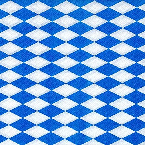 Oktober Servietten Fest Bayrisch Blau 1-lagig 1/4-Falz 33 x 33 cm 100 Stück
