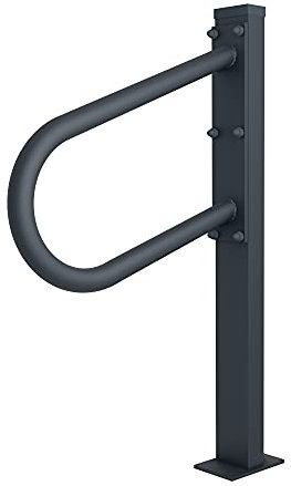 Metall Handlauf Handlaufbügel Haltebügel Treppenbügel Haltegriff Stützgriff - für Treppen Treppenhaus Treppengeländer Eingang Pool Haus Garten (Länge - 80 cm, Anthrazit)