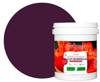BOX DECO COULEURS Peinture naturelle écologique intérieur extérieur aspect satin Natura - 1L, Violet Aubergine