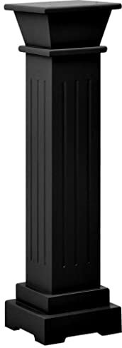 vidaXL Klassischer Säulen Pflanzenständer Dekosäule Blumensäule Pflanzensäule Blumensockel Säule Ständer Sockel Podest Schwarz 17x17x66cm MDF
