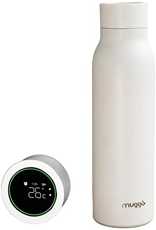 Muggo Botte, Insulated Flask 600 ml, Hot Cold Thermos Flask, Temperature Indicator, Time Indicator, Termos a Coffee/Tea Bottle, Reusable Ecology, Ecology Reusable