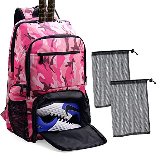 ZOEA Tennistasche Tennisrucksack Pickleballtasche Tennisbeutel für Herren Schwarz mit belüftetem Schuhfach und 2 extra Kordelzugtaschen (Mix Red)