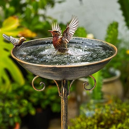 Baignoire pour oiseaux en fonte de 29 x 70,1 cm (l x H) - Baignoire pour oiseaux pour l'extérieur, décoration de jardin et cour