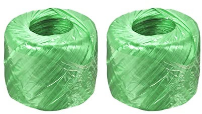 MECCANIXITY Lot de 2 ficelles en plastique et polyester nylon pour emballage de jardinage, travaux manuels, 200 m de longueur totale, vert
