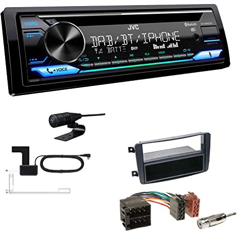 JVC KD-DB922BT 1-DIN Autoradio CD-Receiver Bluetooth DAB+ Digital Radio Einbauset passend für Mercedes-Benz CLK 2002-2004 schwarz