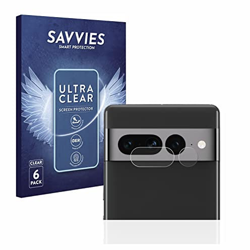Savvies 6 Stück Schutzfolie für Google Pixel 7 Pro (NUR Kameraschutz) Displayschutz-Folie Ultra-Transparent