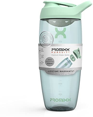 Promixx Pursuit Protein Shaker Bottle - Premium Shaker for Protein Shakes - Lifetime Durability, Leakproof, Odourless - 950ml / 32oz (Seagrass Green)