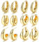 LOLIAS 6 Paar Ohrringe Gold Chunky Creolen Set 14K Creolen Goldene Ohrringe Damen Hypoallergene Dicke Offene Gold Groß Creolen Ohrring Twist Huggie Creolen Ohrringe Set Schmuck