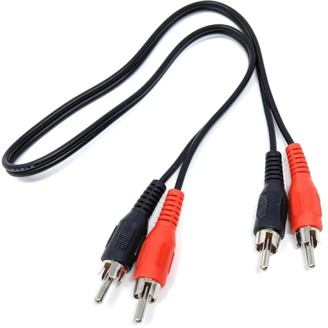 DRUT RCA to RCA Phono Cable, 1m/3.3ft, Black Nickel Connectors | Durable, reliable connectors. No drivers needed, plug & play. Great for turntables, amplifiers, TVs, and home Hi-Fi systems.