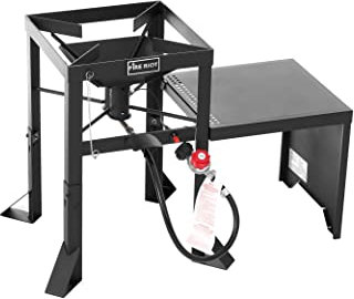 Fire Riot Propan Outdoor Hochdruck-Dual-Jet-Brenner Gaskessel & Kocher mit 130.000BTU, 10PSI CSA genehmigt Adjusable Regulator, für Outdoor Fritteuse, Canjun Fry & Boil, Ahornsirup Prep, Meeresfrüchte