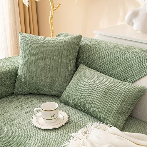 TOPCHANCES Couch Überzug,Sofa Überzug 2023 Neue Universelle rutschfeste Sofa überwurf 1/2/3/4 Sitzer Für L Form Eckcouch Waschbar Sofabezug Hund Katze Kratzschut(Matcha-Grün,45×45cm 1pcs)