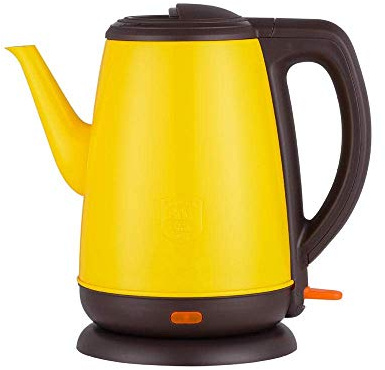 FFOCCO Electric Kettle Electric Kettle Stainless Steel Long Mouth Electric teapot Large Capacity Household Electric Kettle@Yellow Present