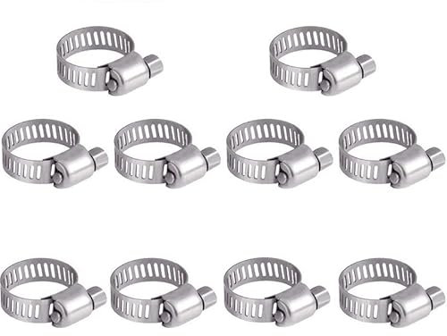 10 Piezas Clips de Manguera 13-19 mm Clips de Jubileo Ajustables 304 Abrazaderas de Manguera de Acero Inoxidable Tuberías de Manguera de Lápidas Clamps