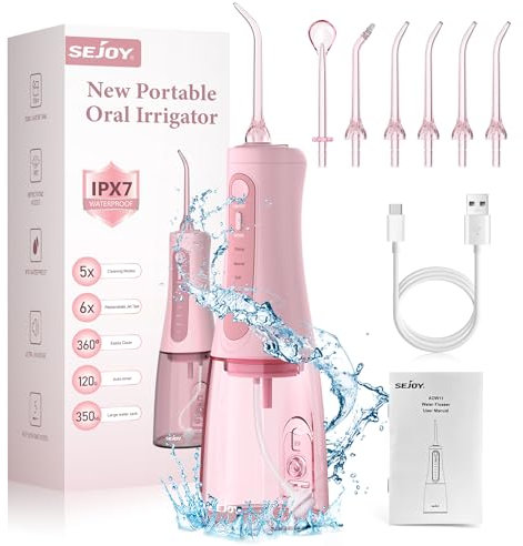Munddusche Kabellos Elektrisch, Oral Irrigator Dental, Zahnreinigung für Dental Clean, Dental Munddusche Kabellos, Wiederaufladbarer Water Flosser, Reisemunddusche für Zuhause Büro