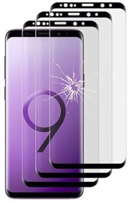 HQ-CLOUD Lot de 3 Verre Trempé Couverture Complète Pour SAMSUNG GALAXY S9 PLUS .Film de Protection d'écran BORD NOIR- Anti Rayures - Ultra Résistant Dureté 9H