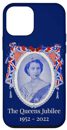 Das Jubiläum der Königin 1952 — 2022, Vintage-Kunstwerk von Elizabeth II Hülle für iPhone 12 mini