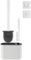 METODIM Silicone Toilet Brush and Holder, Bathroom Toilet Brushes with Crevice Cleaning Brush, Deep Cleaner Toilet Brush Set with Soft Flexible Bristle Brush, Long Handle, Anti-drip Base