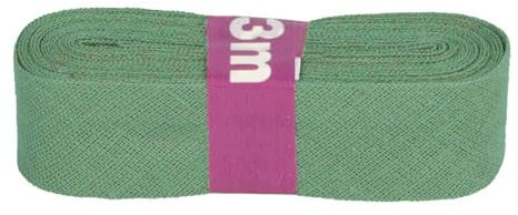 Schrägband 3m x 20mm Baumwolle gefalzt 60 Farben Einfassband Saumband, Farbe:700541 hellpetrol