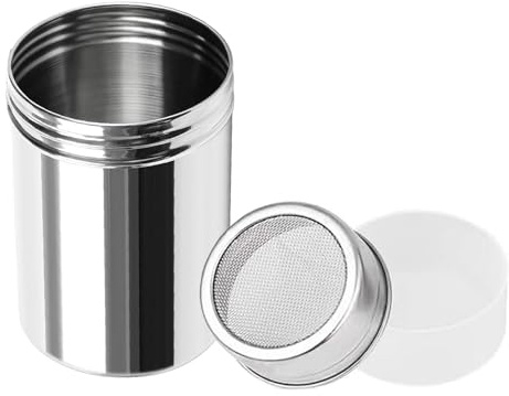 ZUIHUI Powder Sugar Shaker Duster with Lid, Fine Mesh Shaker Powder Cans for baking soda Cocoa Cornstarch Coffee Flour ect(1 Pack)