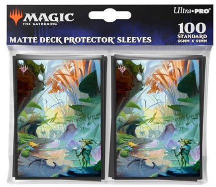Ultra Pro Magic The Gathering: Bloomburrow 100ct Deck Protector® MTG Sleeves Featuring Season Lands: Island Summer, Protect and Store MTG Cards, Standard Size Card Sleeves