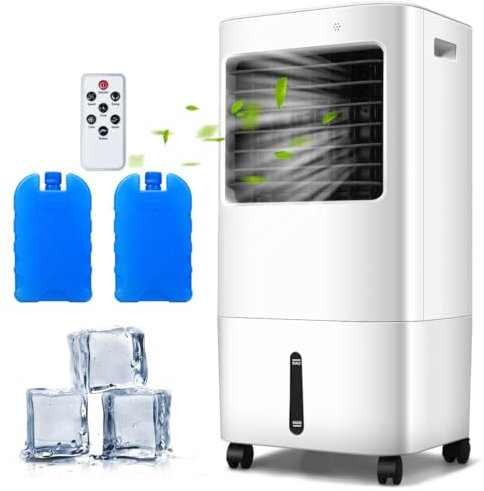 RELAX4LIFE Raffreddatore d'Aria Evaporativo 3 in 1, Serbatoio dell'Acqua 20L,Ventilatore, Umidificatore, 3 Modalità, 4 Velocità, Timer 7,5H, Telecomando, Adatto per Casa, Ufficio