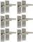 Satin Nickel Straight Door Handle Set - Victorian Style Internal & External Lever Door Handles with Backplate 118mm x 42mm Sets 6