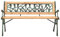 HETFTJN Esszimmerbank Balkon Lounge Klein Bierbank Bänke - Gartenbank 122 cm Gusseisen und Massivholz Tanne für Terrassen Park Draussen Balkon