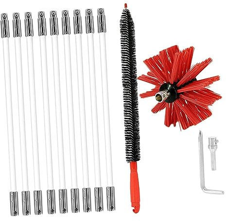 Ciieeo 1 Jeu Brosse de cheminée de perceuse électrique Brosse de Nettoyage de tuyaux Nettoyeur de Charpie balayette cheminée balayette cheminee sechoir dissolvant de Charpie Nylon