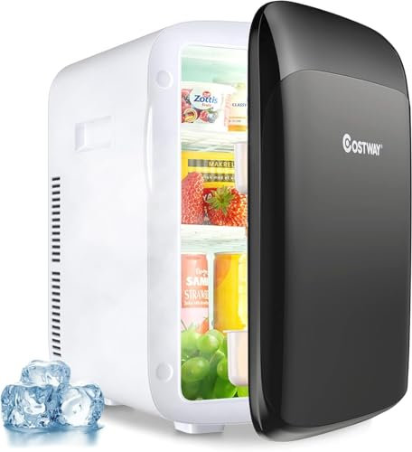 FANTASK 2 in 1 Mini Kühlschrank, 15L Kühlschrank kleinmit Kühl- und Heizfunktion