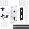 BAUSTER® Kit complet de serrure de porte de garage - Serrure à larder horizontale avec barres de verrouillage - Galvanisé et résistant aux intempéries - Pour porte basculante et porte sectionnelle