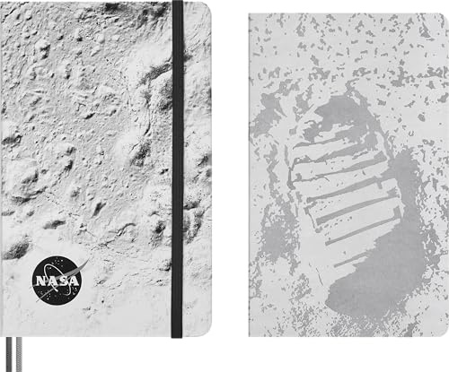 Moleskine NASA Themen-Set – Cahier Journal Mit Blankoseiten Large 13 x 21 cm und Notizbuch Mit Linierten Seiten Large 13 x 21 cm, Geschenkidee für NASA Fans und Sammler