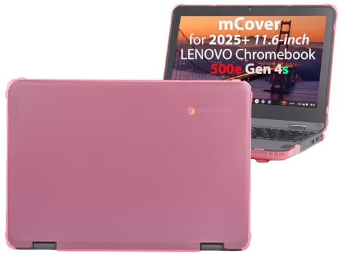 mCover Coque rigide uniquement compatible avec ordinateur portable Lenovo 500e Chromebook Gen 4s 2 en 1 2025 ou version ultérieure 11,6 (ne convient pas aux autres modèles Lenovo) - Rose