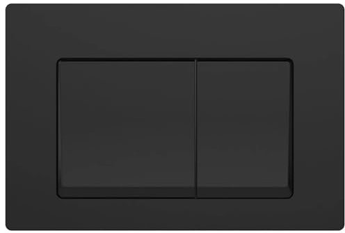 AQUAUNO Drückerplatte WC schwarz matt – WC Betätigungsplatte aus Kunststoff für 2-Mengen-Spülung, Wasser sparende Spültaste, kompatibel mit Geberit Sigma