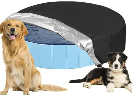 Huvqianu Bâche de Piscine pour Chien - Housse de Piscine pour Bébés - Protection Imperméable Anti-UV Contre Poussière pour Animaux Et Espaces Extérieurs
