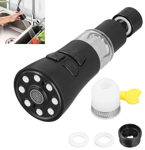 Aeratore Rubinetto Cucina 720°, 3 Modalità, con Filtro Acciaio Inossidabile 316, Guarnizione, Interfaccia Universale, Doccetta Doccino per Lavandino, Adattatore Prolunga Rompigetto per Rubinetti