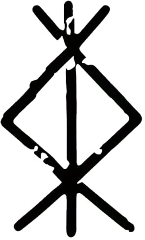 2 Stück 9 x 15 cm Schutzrunen-Wikinger-Vinylaufkleber – wasserfester Aufkleber für Auto, Laptop, Zauberbuch – spirituelles Symbol, dekoratives Emblem | #AZ10 (Schwarz)